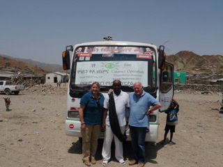 Photo of a bus which Iasis purchased for Ethiopia